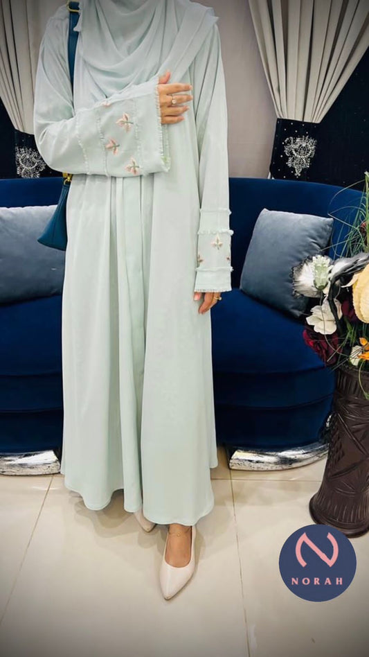 Nada Fabric Abaya with Embroidery in Sleeves