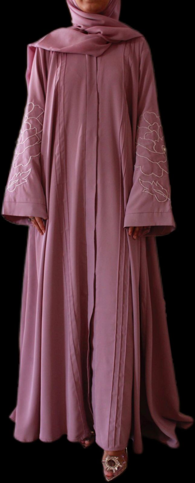 Elegant Laser Nada Abaya with Handwork & Pintex Detailing
