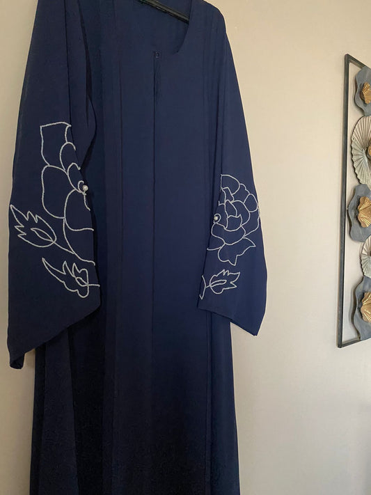 Elegant Laser Nada Abaya with Handwork & Pintex Detailing