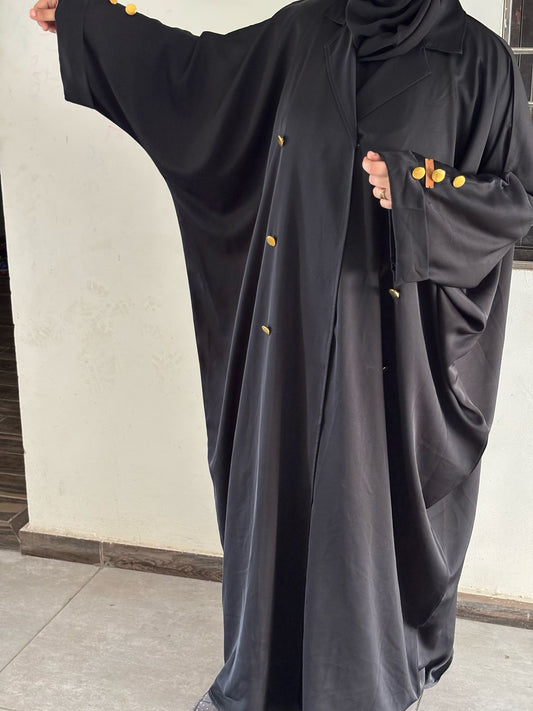 Butterfly Cut Coat-Collar Abaya – Classic Naada Fabric