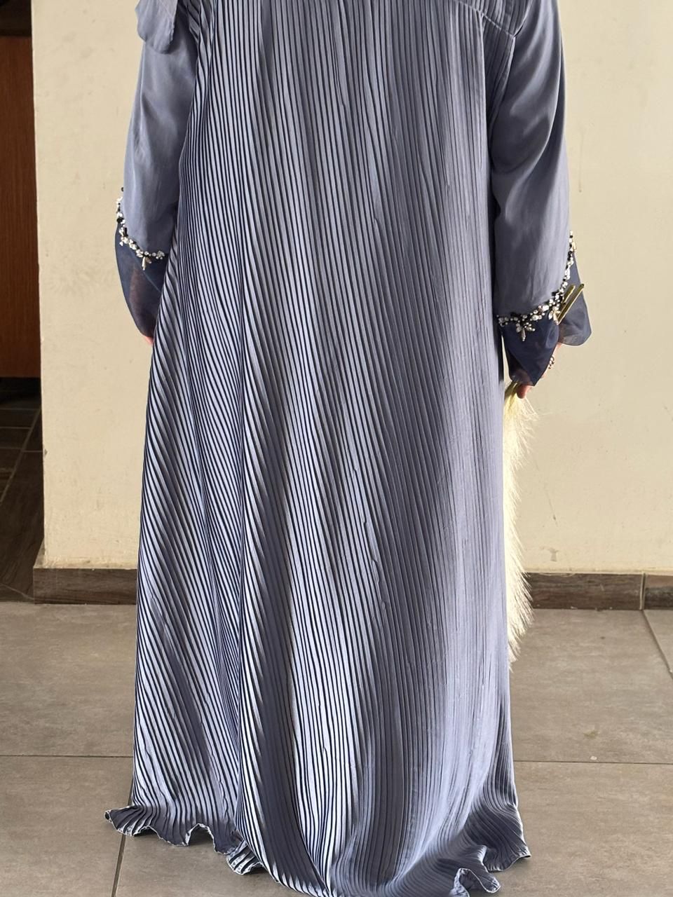 Swarovski Grace – Crushed Naada Button Down Abaya