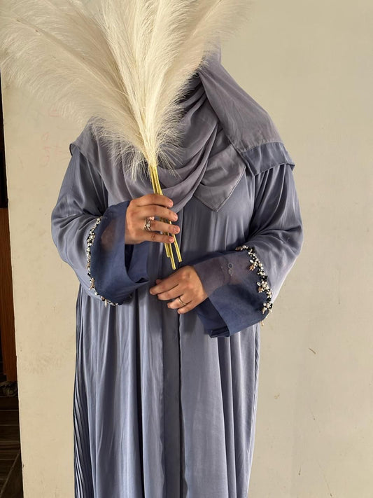 Swarovski Grace – Crushed Naada Button Down Abaya