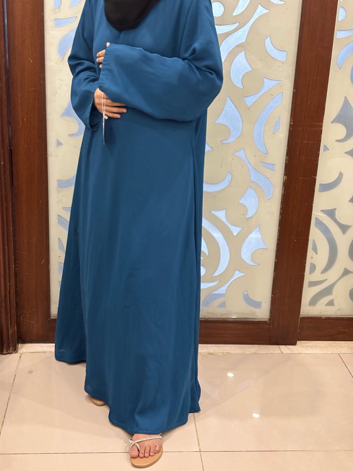 Teal Ease – Everyday Naada Abaya with Zip Pockets